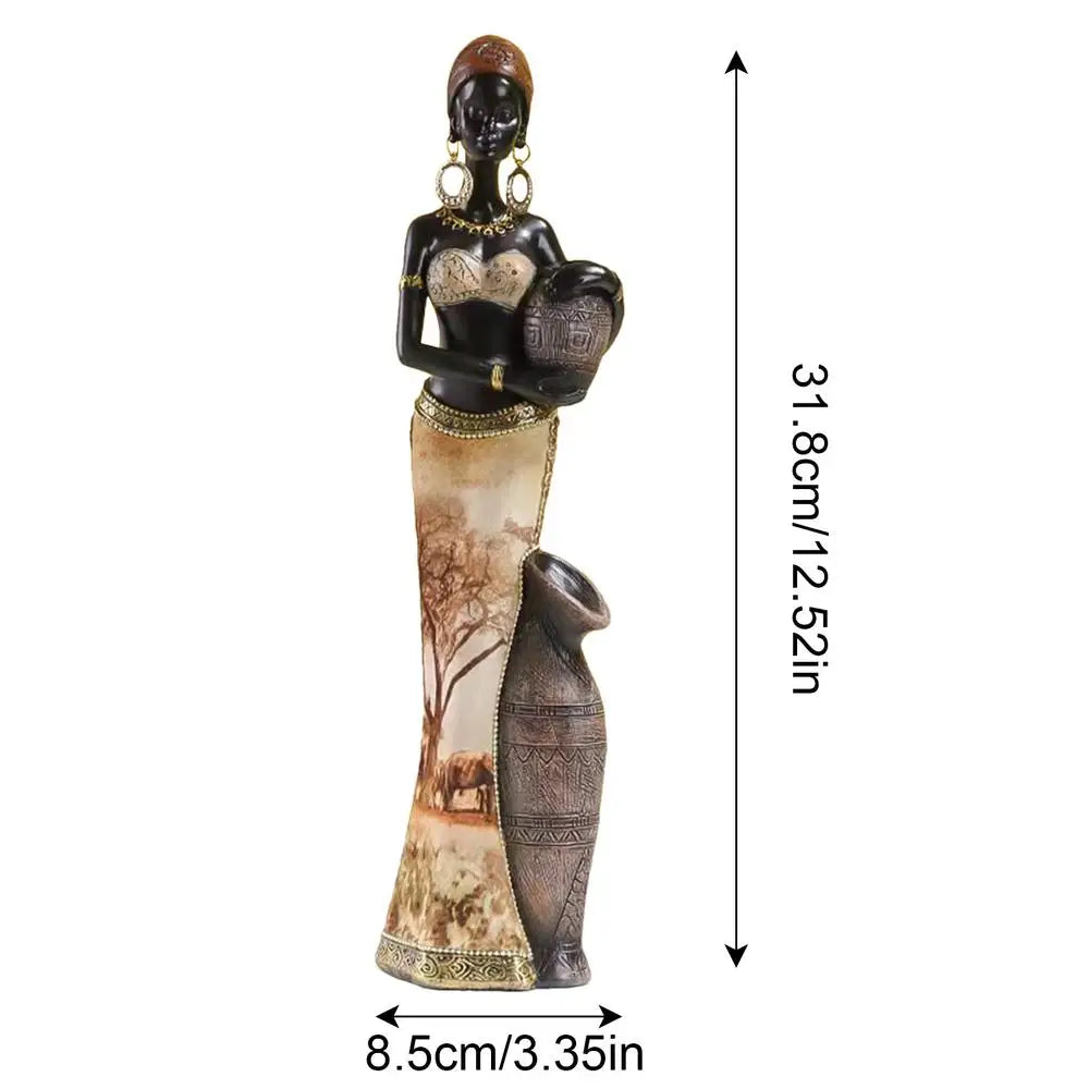 Elegant African statue sculpture for home decor by Lamp Post, featuring sophisticated African art design and chic decorative details.