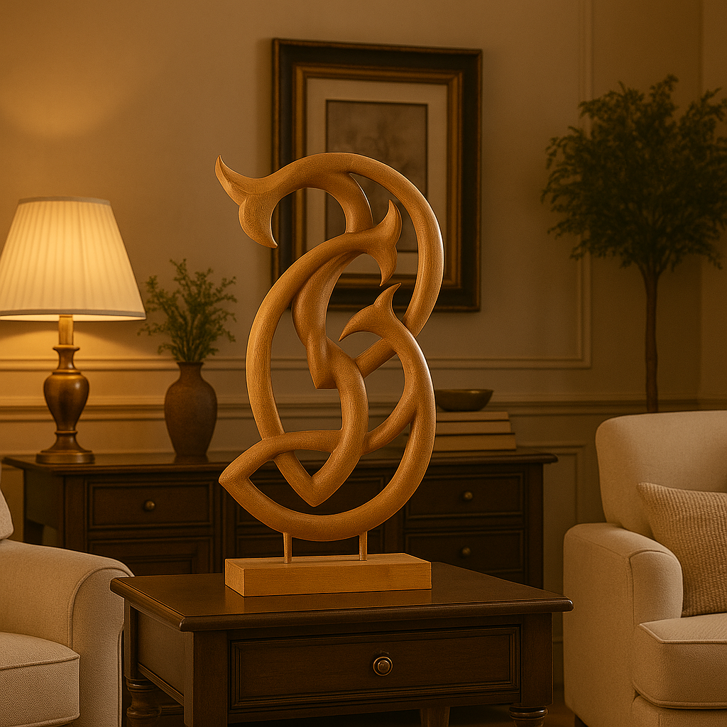 Handcrafted wooden fish sculpture decor by Lamp Post, perfect for farmhouse-style home decor and rustic wood art displays.