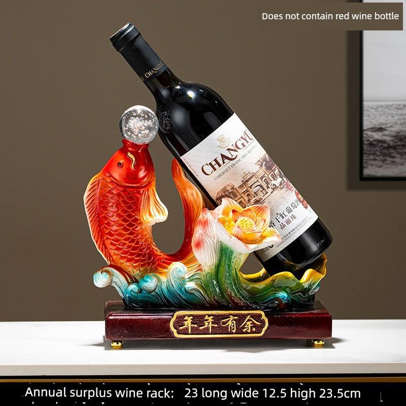 Black Swan wine rack decorative piece for home, holds red wine bottles, adds elegance to dining table or wine cabinet.