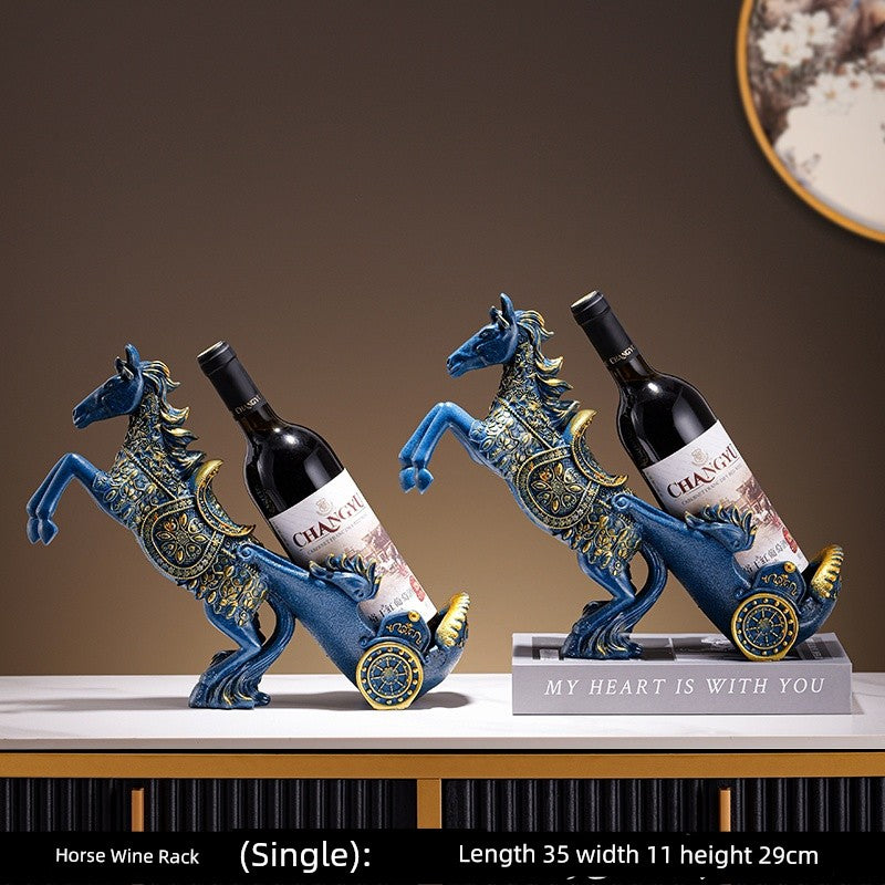Lamp Post black swan wine rack decor for home, stylish red wine bottle shelf for dining table or side cabinet.