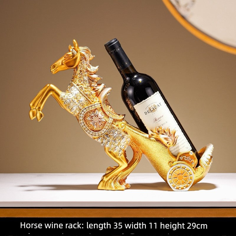Black swan wine rack decor by Lamp Post, stylish red wine bottle shelf for classy dining table or side wine cabinet decoration.