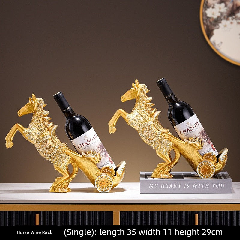 Black Swan wine rack decoration by Lamp Post, stylish wine bottle shelf for dining table or wine cabinet decor.