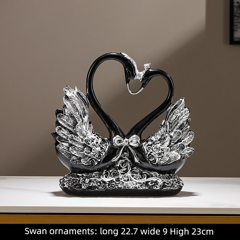 Lamp Post black swan wine rack decoration for home decor, ideal as a classy wine cabinet or dining table side wine bottle shelf.