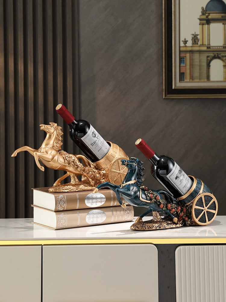 Sapphire blue Lamp Post home decor wine rack with oblique design, high-end kitchen and living room wine holder for accessible luxury.