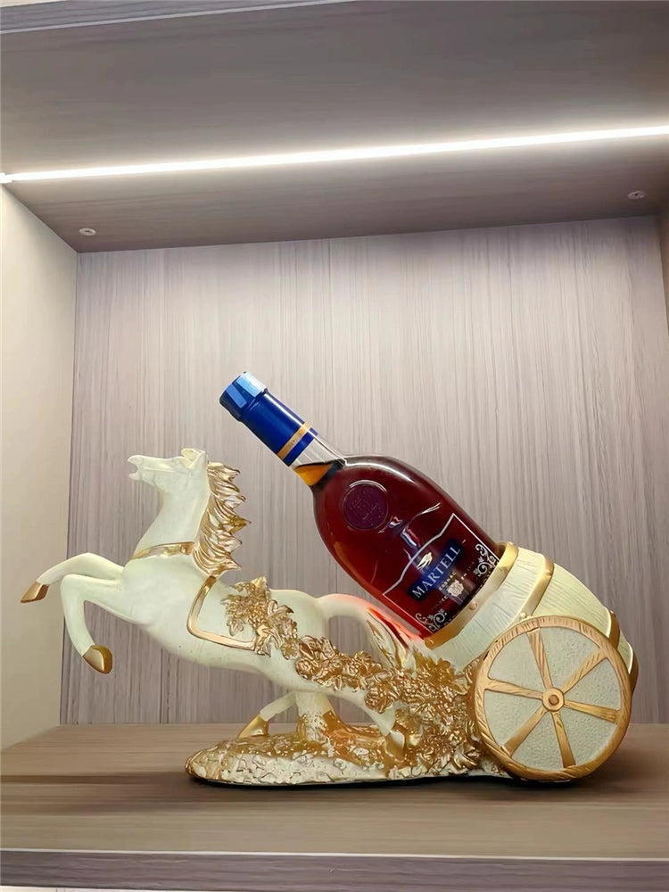 Sapphire blue Lamp Post kitchen wine rack, accessible luxury home decor, high-end oblique wine holder for living room or entrance.
