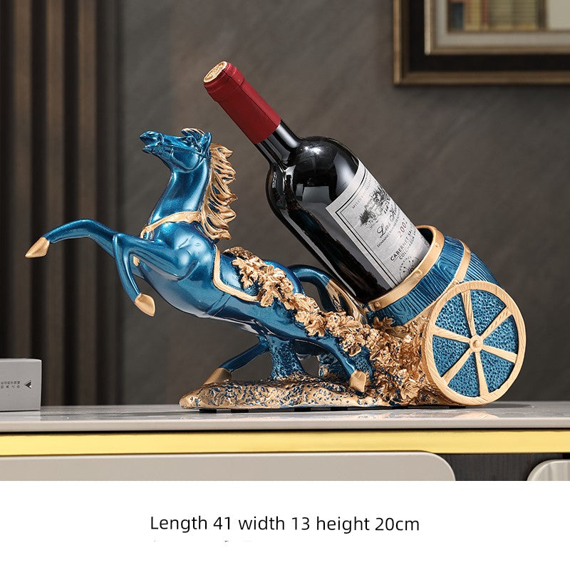 Sapphire blue high-end Lamp Post kitchen wine rack with an elegant oblique design, ideal for living room or entrance decor.