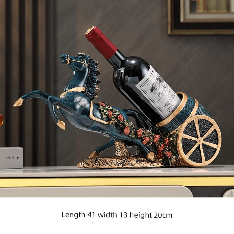 Sapphire blue Lamp Post kitchen wine rack, high-end home decor, oblique design, suitable for living room or entrance display.