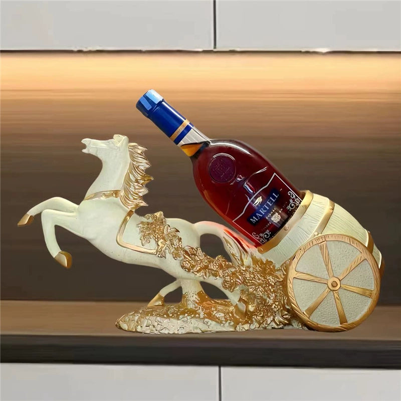 Lamp Post sapphire blue elk wine rack for kitchen or living room, stylish high-end home decor wine holder with accessible design.