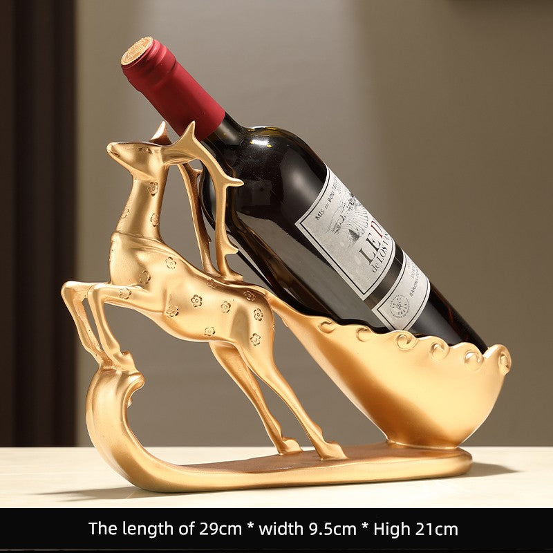 Sapphire blue Lamp Post home decor wine rack with oblique design, stylishly holding wine bottles in a high-end living room.