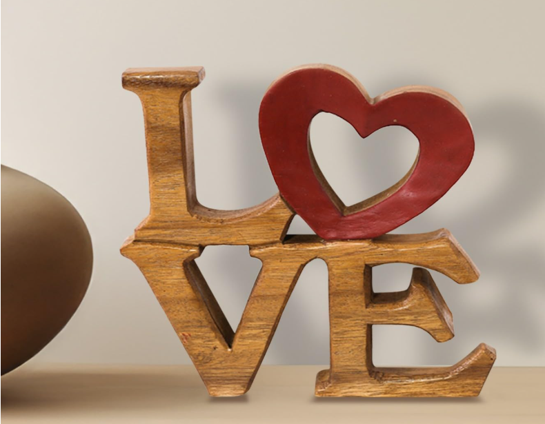 Handcrafted wooden Tree of Life sculpture for home decor, tabletop ornament featuring intricate carved tree design.