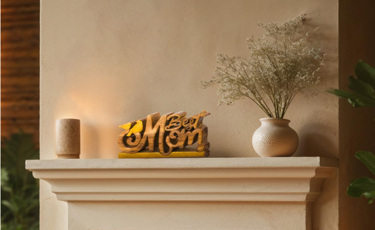 Handcrafted wooden Tree of Life sculpture for tabletop home decor by Lamp Post, featuring detailed natural wood craftsmanship.