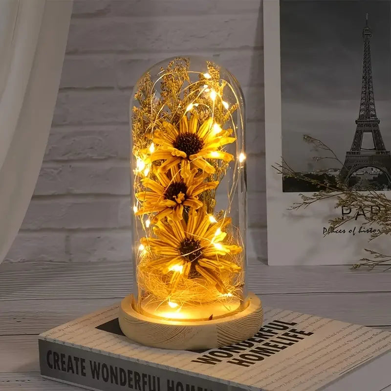 Lamp Post sunflower home decor gift for women, perfect for Mother's Day or Valentine's Day, featuring bright sunflower accents.