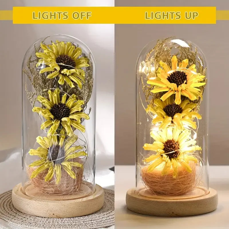 Lamp Post sunflower home decor for women, ideal for Mother's Day and Valentine's Day gift, featuring bright sunflower design.