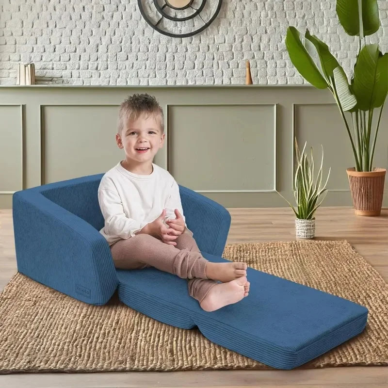 Blue Lamp Post toddler sofa set with a small chair and couch, perfect for kids’ playrooms and children's bedrooms.