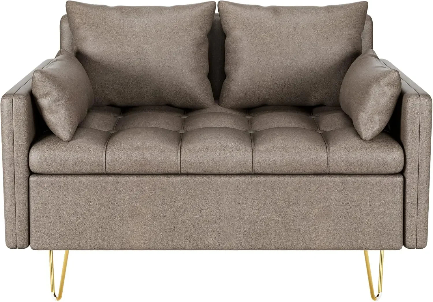 Dark brown Leather Sofa Set by Lamp Post, including loveseat and sofa, ideal for modern living room decor.