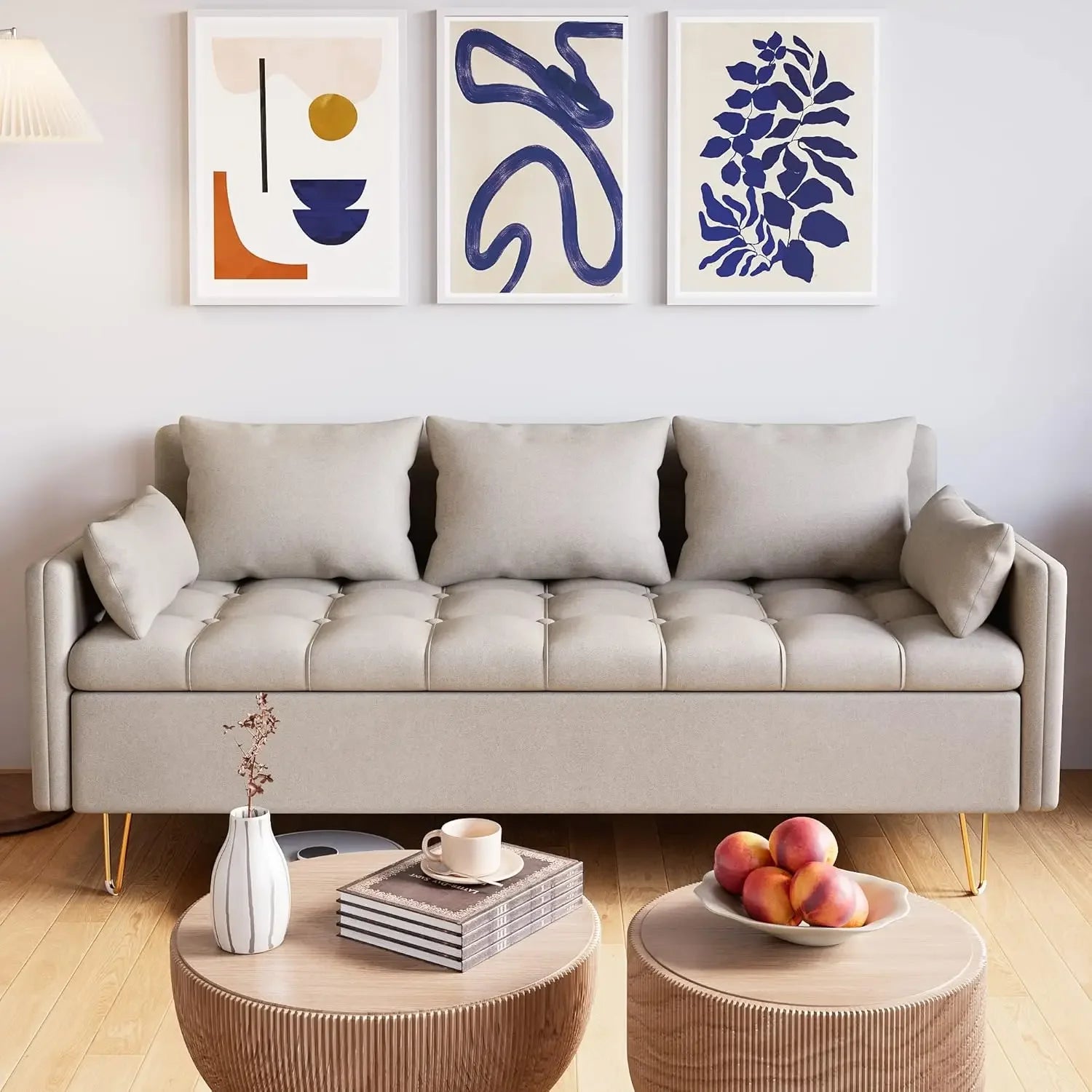 Dark brown Leather Sofa Set by Lamp Post featuring a stylish living room loveseat and sofa in a modern home interior.