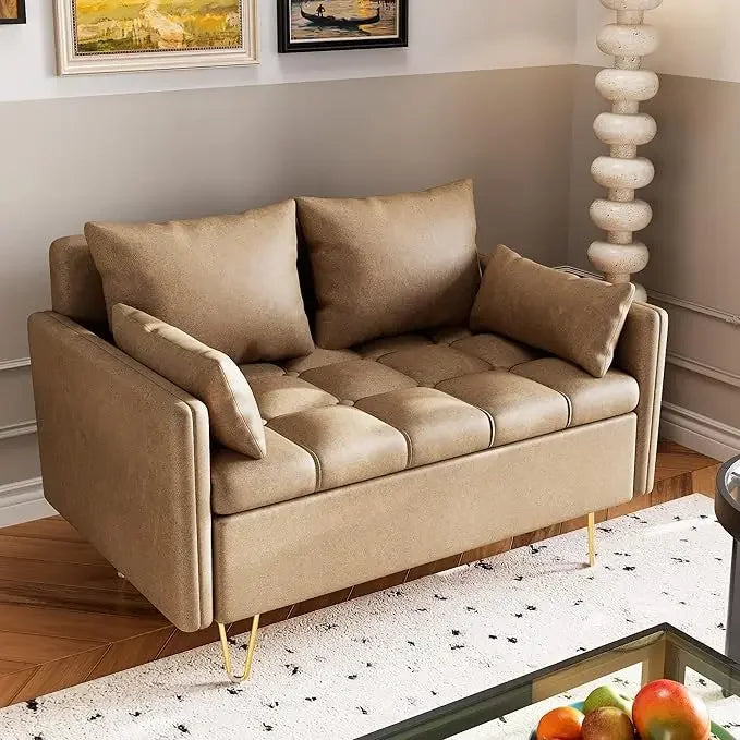 Dark brown Leather Sofa Set by Lamp Post, including loveseat and sectional for stylish living room seating.