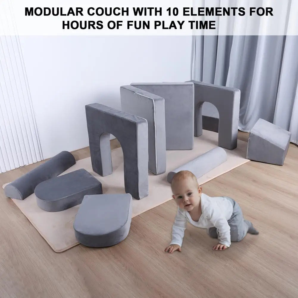Dark gray Lamp Post kid sofa set with detachable, modular play furniture designed for children, ideal for a cozy home play area.