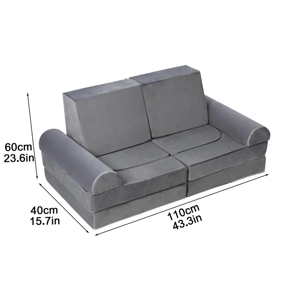 Dark gray Lamp Post kids' sofa set featuring a detachable, modular play sofa for children, perfect for versatile home use.
