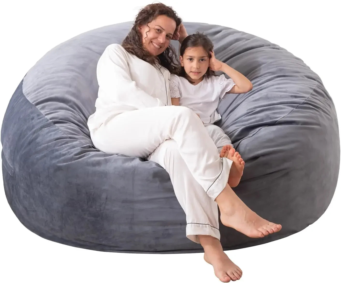 Lime green 3-foot memory foam bean bag chair from Lamp Post, part of a children’s home sofa set, with a soft, plush appearance.
