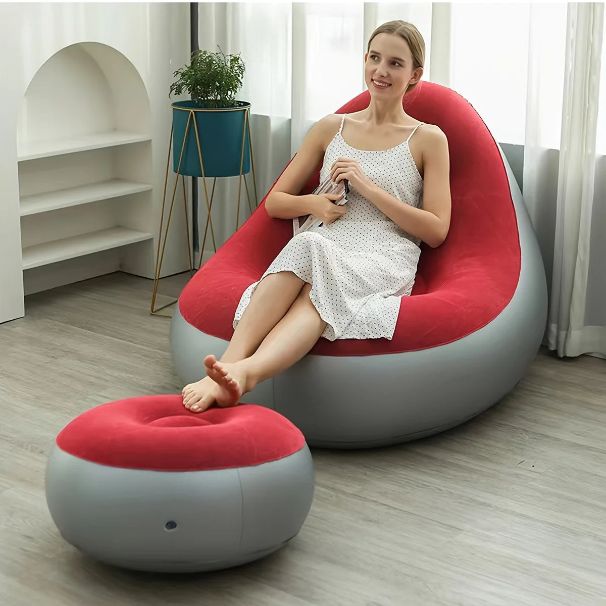 Lamp Post multifunctional living room sofa set with foldable footstool, portable home sofa for versatile seating and relaxation.