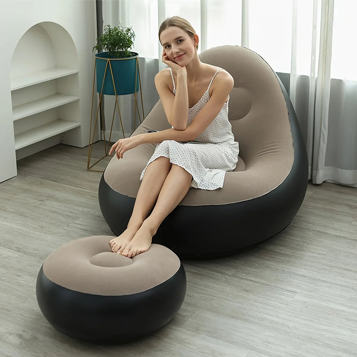 Purple Lamp Post home sofa set with foldable footstool, portable living room furniture, one-seat design, versatile and comfortable.