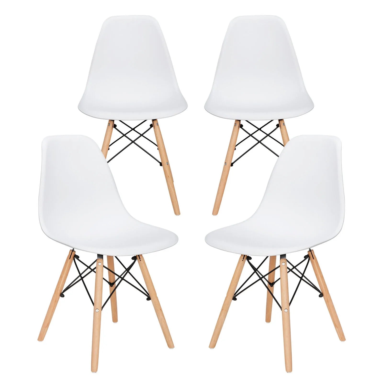 Set of four Lamp Post dining chairs with solid wood legs, stylish home sofa set for dining room decor.