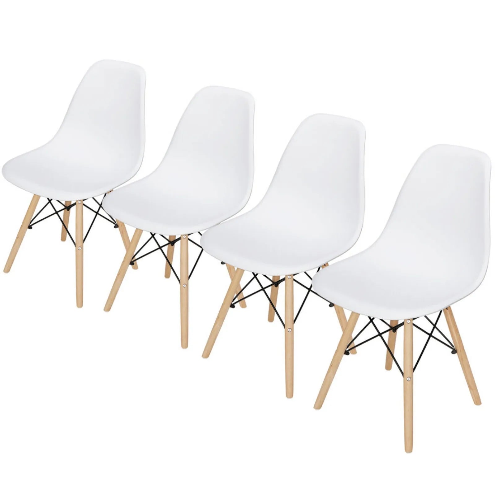 Set of four Lamp Post dining chairs with solid wood legs, stylish home sofa set for dining room or kitchen.