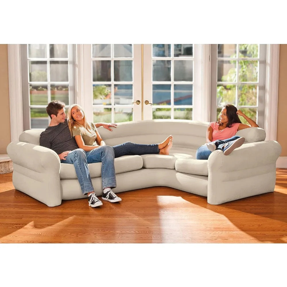 Lamp Post inflatable living room air mattress sectional sofa set, modern home sofa for comfortable seating and relaxation.