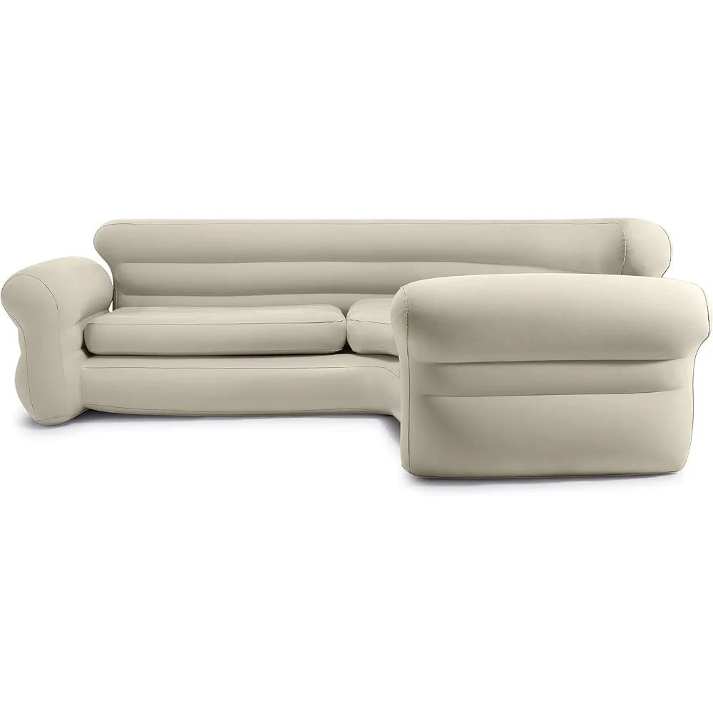 Lamp Post inflatable sectional sofa for living room, versatile home air mattress and couch set with comfortable seating.