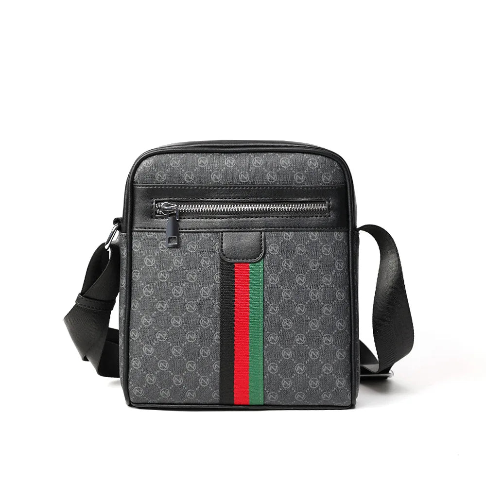 Luxury Lamp Post men's crossbody bag with plaid design, letter print, square shape, shoulder strap, and messenger style.