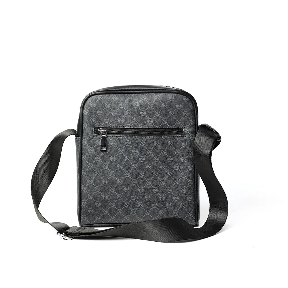 Luxury Lamp Post men's crossbody bag with plaid pattern, letter print, square shape, shoulder strap, and messenger style.
