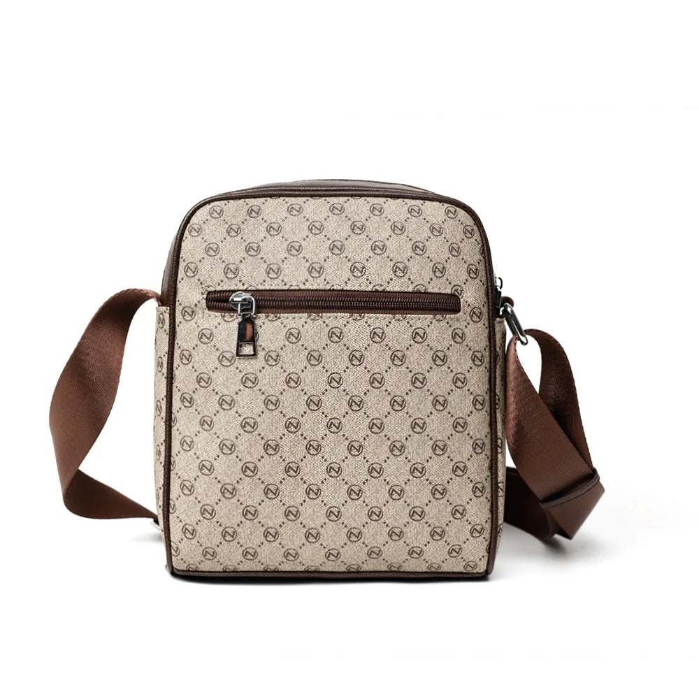 Luxury Lamp Post men's crossbody bag with plaid pattern, letter print, square shoulder design, and sling style for men.