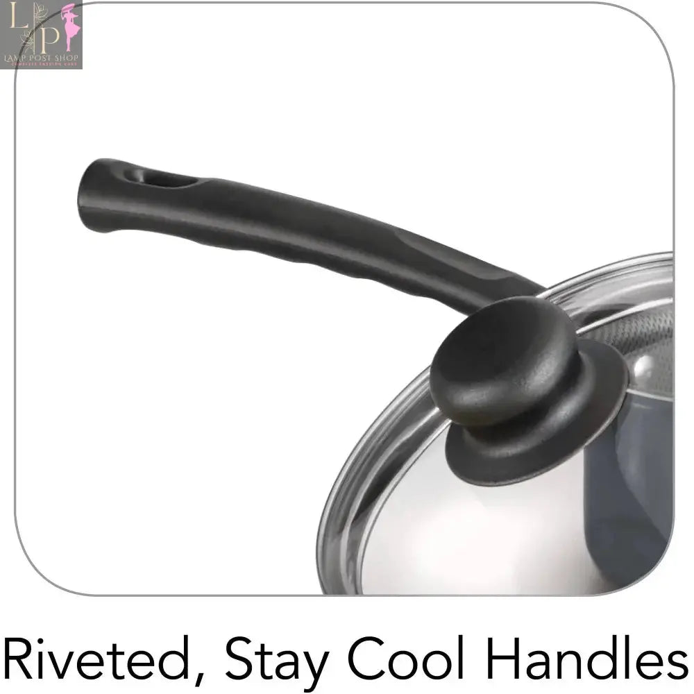 Set of 10 Lamp Post kitchen pots and pans, including various sizes of cookware for versatile kitchen use.
