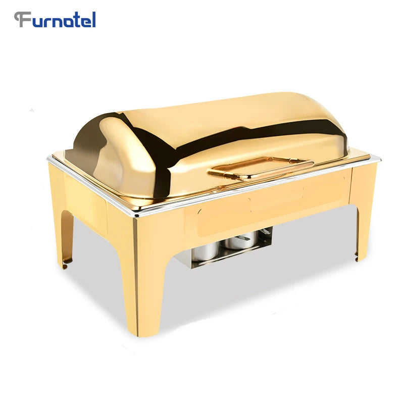 Lamp Post buffet set with glass food warmers and chafing dishes, ideal for party catering and kitchen serving equipment.