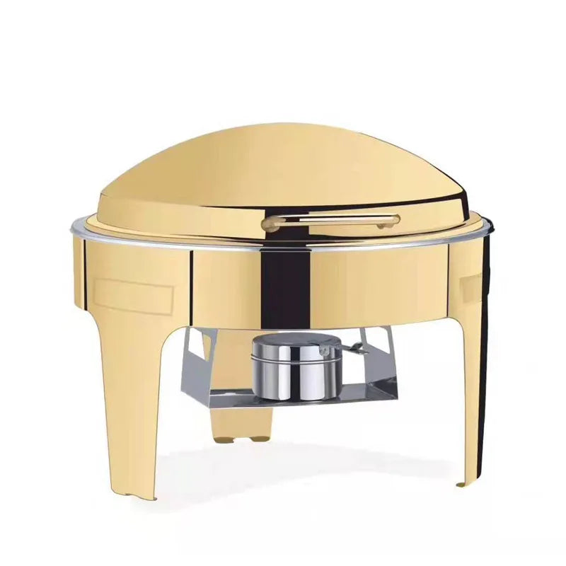 Lamp Post Party Catering Buffet Set with food warmers and chafing dishes, ideal for event kitchen and food service displays.