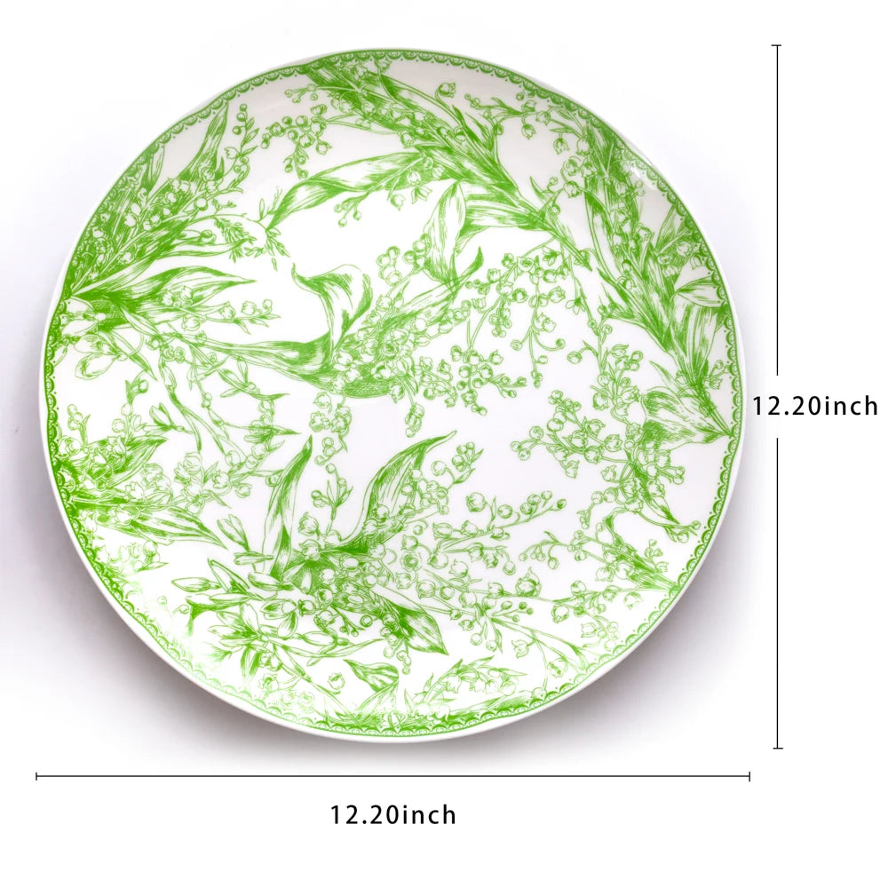 Lamp Post kitchen dishware set with plates, dishes, spoons, and cutlery for dining and gift-giving.