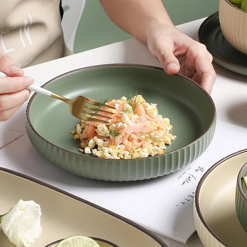 Lamp Post full dish dining set with tableware and soup bowl, elegant kitchen dishware for serving meals