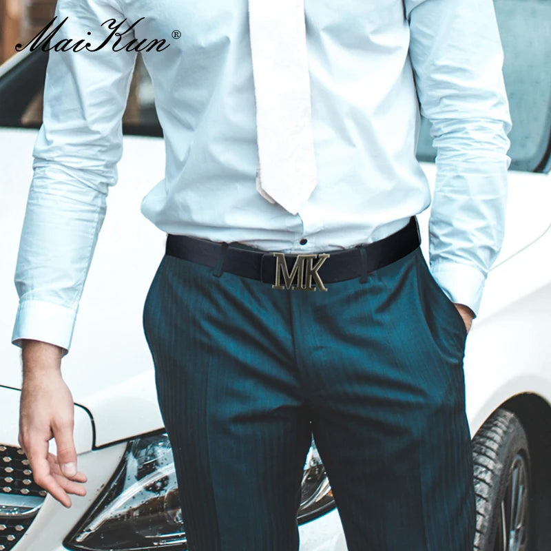 Men's reversible PU leather dress belt by Lamp Post with black buckle, 120cm, suitable for formal wear and Valentine's Day.