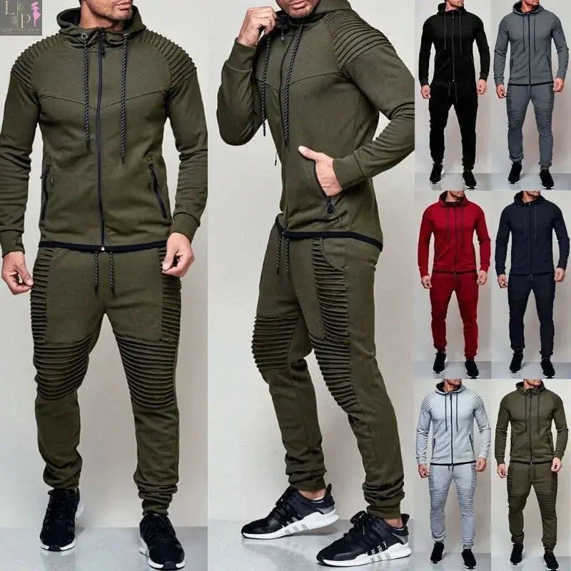 Men's black track suit by Lamp Post, featuring a stylish dress design suitable for casual or athletic wear.