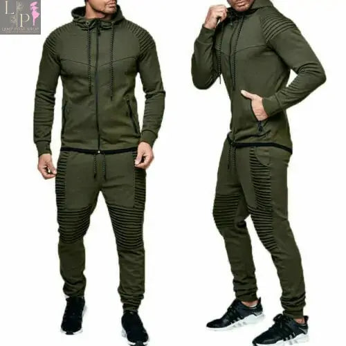 Men's black track suit by Lamp Post, designed for comfortable men's dress and athletic wear, shown in medium size.