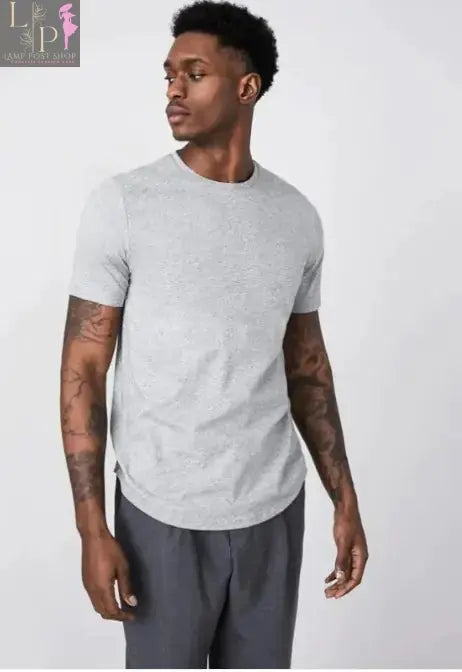 Black men's dress shirt by Lamp Post, small size, displayed on a hanger showing front view and classic collar detail.