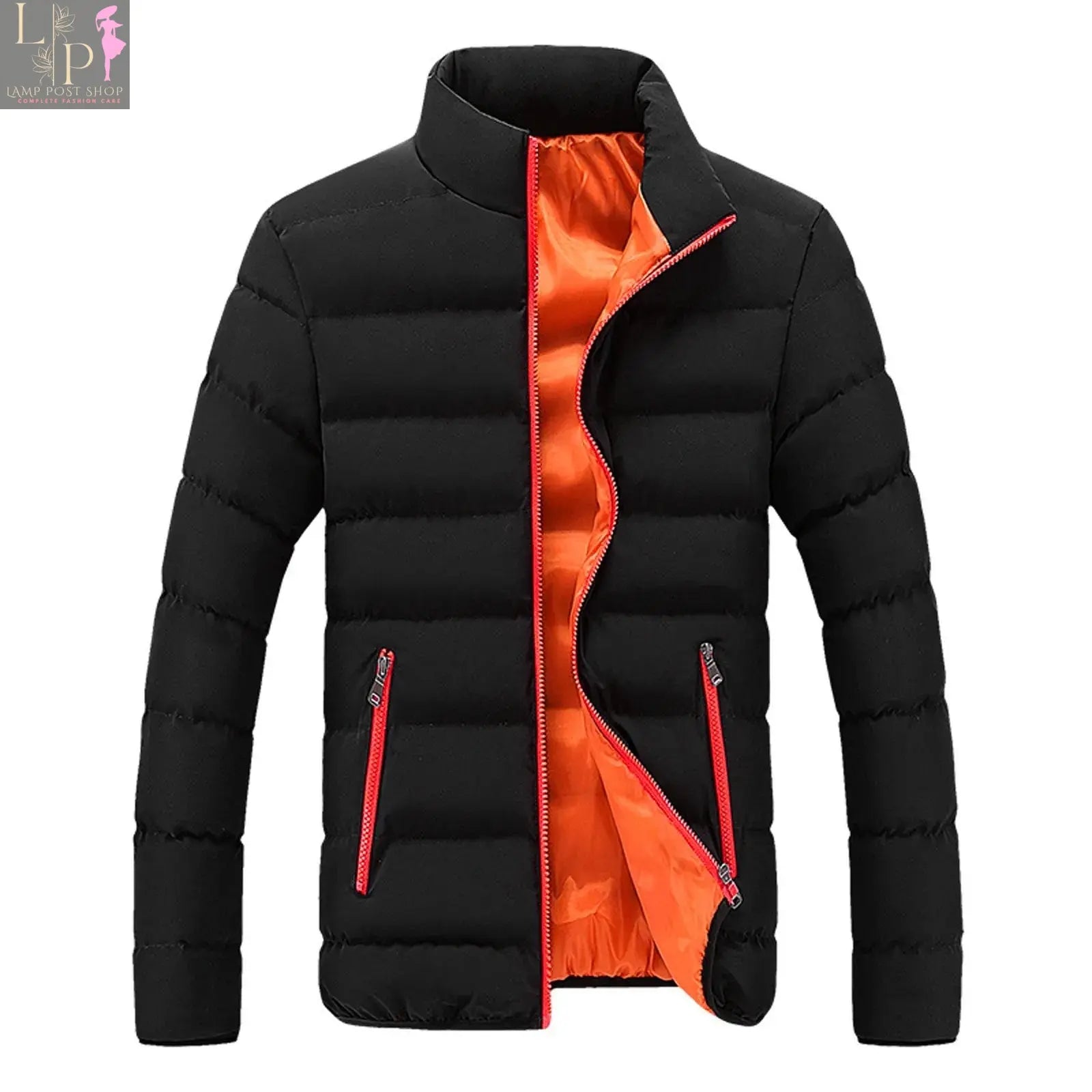 Men's green thickened cotton sports coat by Lamp Post, suitable for autumn and winter, casual men's dress outerwear.