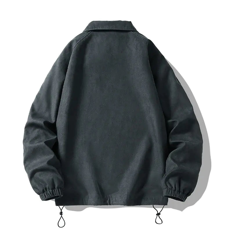 Vintage Auburn oversized bomber jacket for men by Lamp Post, featuring classic style and casual fit.