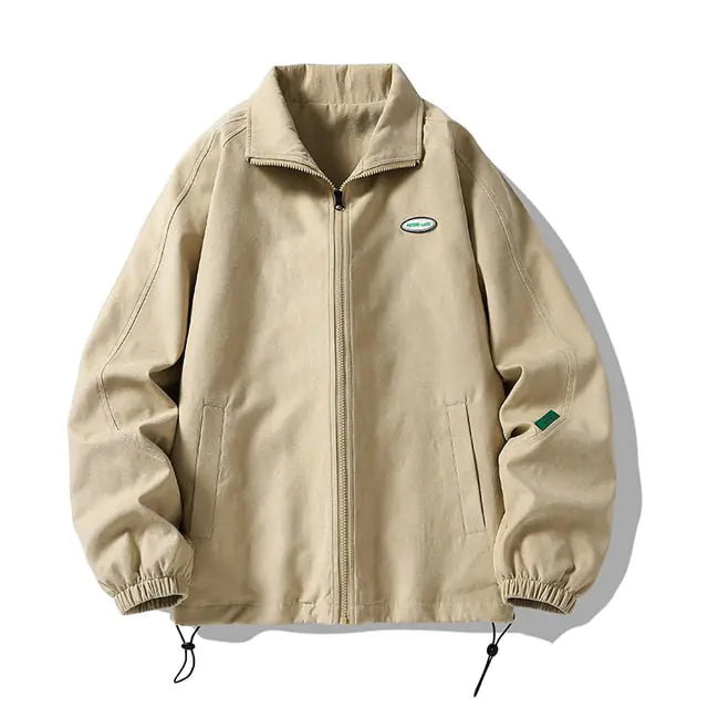 Vintage Auburn oversized bomber jacket for men by Lamp Post, featuring a classic men's jacket style with a relaxed fit.