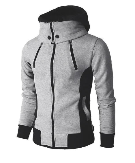 Dark gray men's double zipper hoodie jacket by Lamp Post, featuring a comfortable fit and stylish design in an extra-extra-extra-large size.