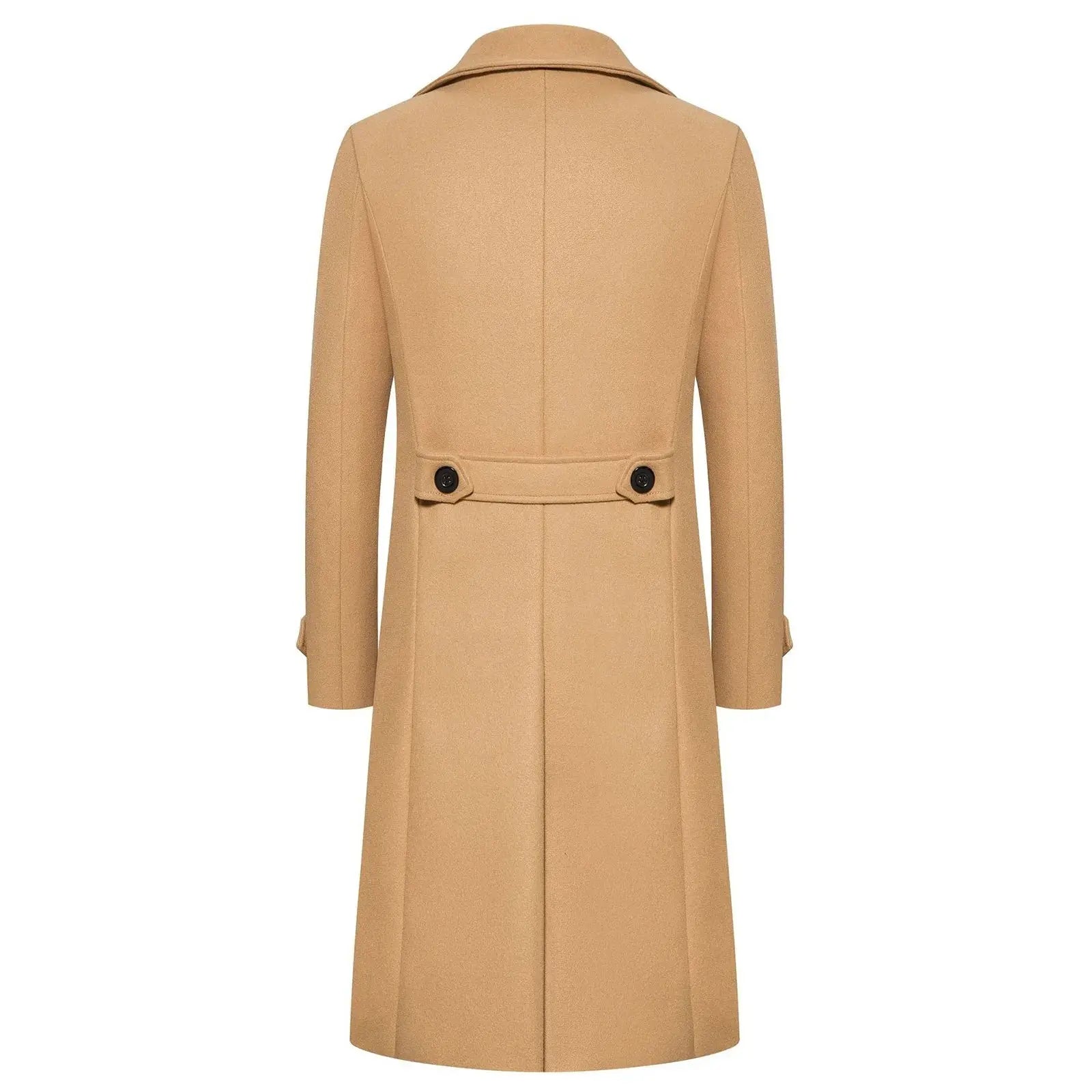 Men's winter long sleeve slim coat by Lamp Post, featuring warm pockets and a tailored design, ideal for cold weather.