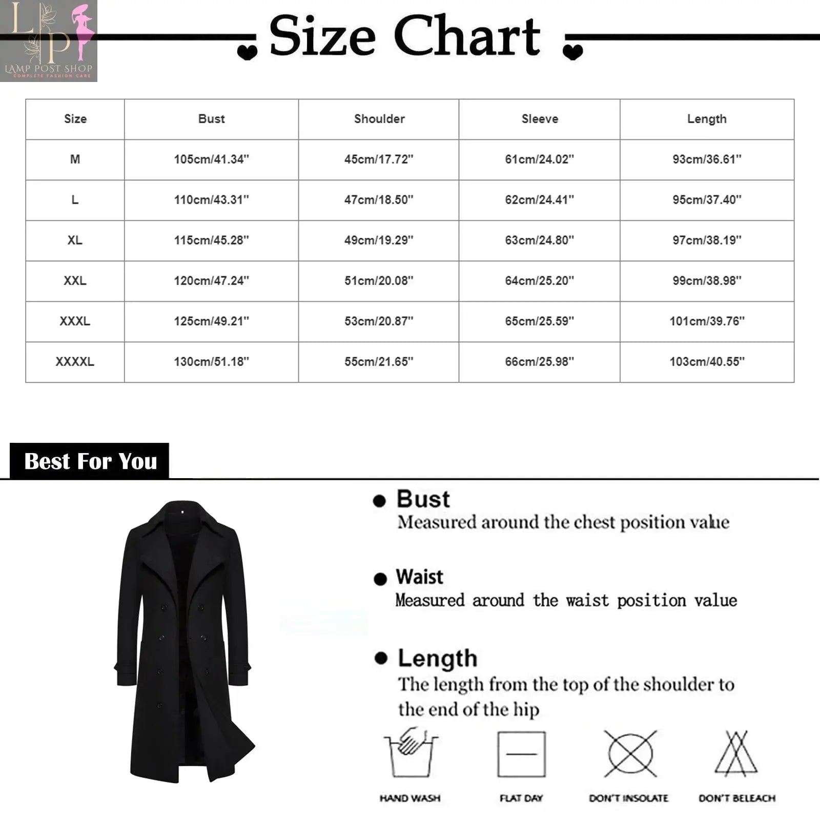 Men's winter long sleeve slim coat by Lamp Post featuring warm fabric, multiple pockets, and a stylish cardigan design.