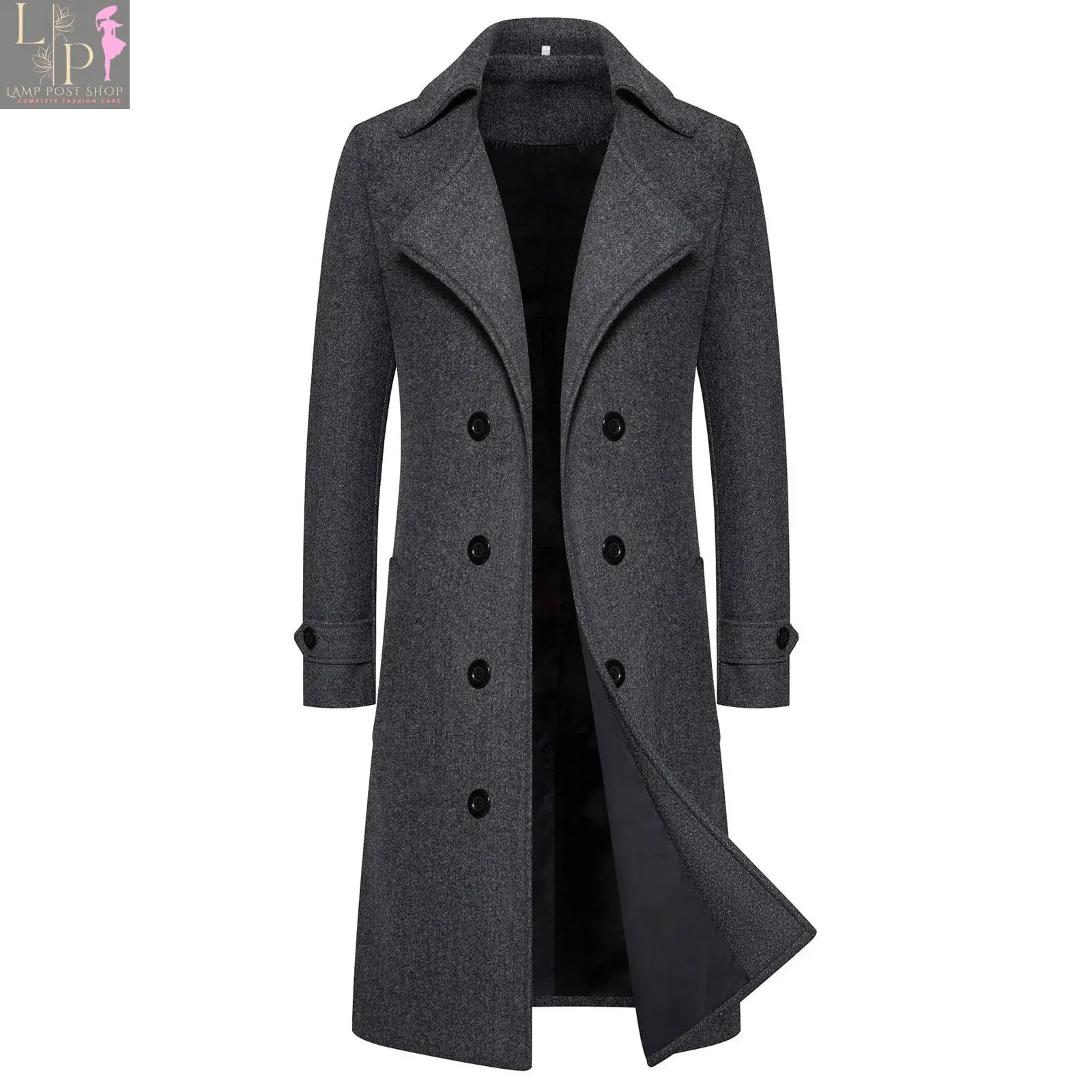 Men's winter slim coat by Lamp Post featuring long sleeves, warm pockets, and a sleek design, perfect for cold weather.