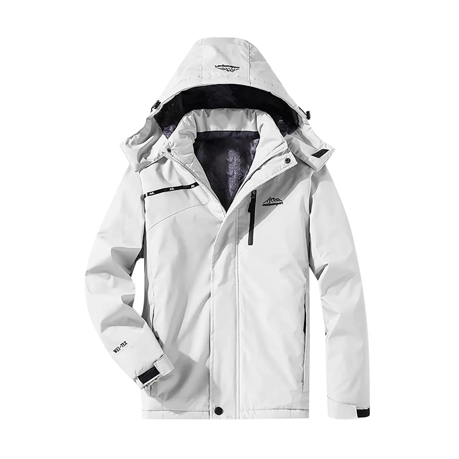 Pink men's and women's mountain ski jacket by Lamp Post, windproof and rainproof winter coat for snow and cold weather.